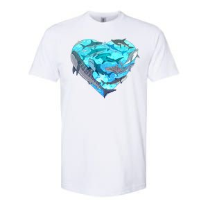 Cool Shark Love Heart Softstyle CVC T-Shirt