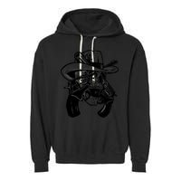 Cool Skull Guns Crossbones Garment-Dyed Fleece Hoodie