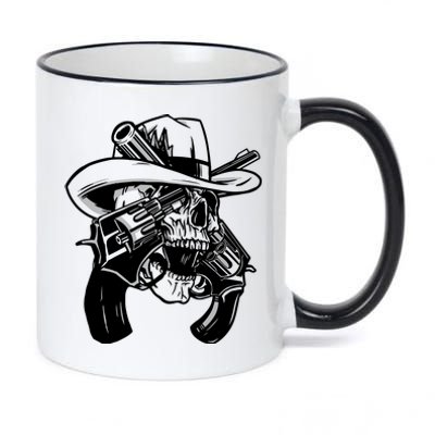 Cool Skull Guns Crossbones 11oz Black Color Changing Mug