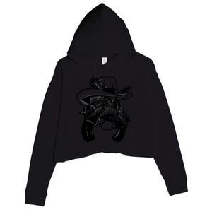 Cool Skull Guns Crossbones Crop Fleece Hoodie