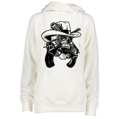 Cool Skull Guns Crossbones Womens Funnel Neck Pullover Hood