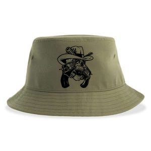 Cool Skull Guns Crossbones Sustainable Bucket Hat