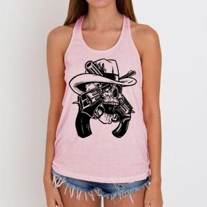 Cool Skull Guns Crossbones Women's Knotted Racerback Tank