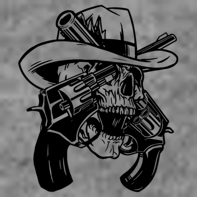 Cool Skull Guns Crossbones T-Shirt