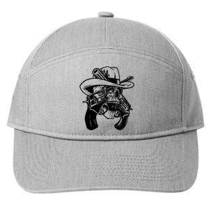 Cool Skull Guns Crossbones 7-Panel Snapback Hat