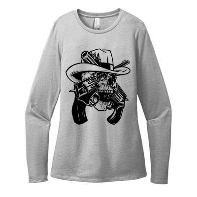 Cool Skull Guns Crossbones Womens CVC Long Sleeve Shirt