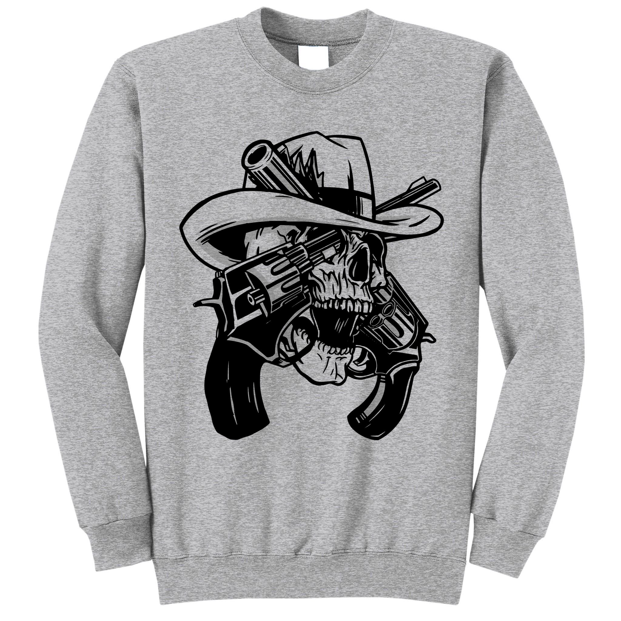 Cool Skull Guns Crossbones Tall Sweatshirt
