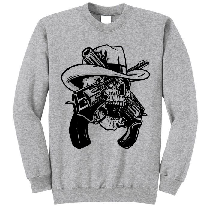 Cool Skull Guns Crossbones Tall Sweatshirt
