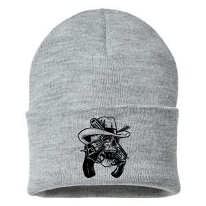 Cool Skull Guns Crossbones Sustainable Knit Beanie