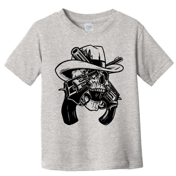 Cool Skull Guns Crossbones Toddler T-Shirt
