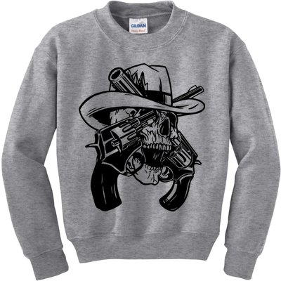 Cool Skull Guns Crossbones Kids Sweatshirt