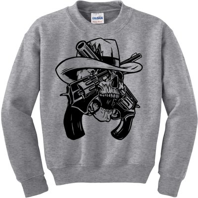 Cool Skull Guns Crossbones Kids Sweatshirt