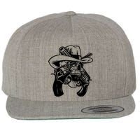 Cool Skull Guns Crossbones Wool Snapback Cap