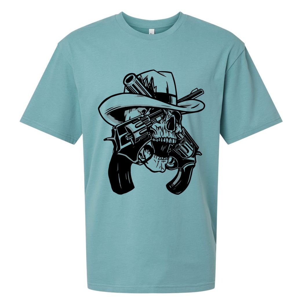 Cool Skull Guns Crossbones Sueded Cloud Jersey T-Shirt