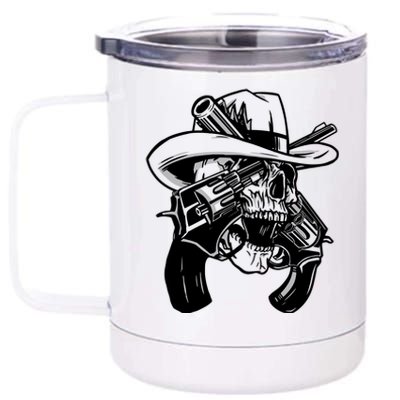 Cool Skull Guns Crossbones 12 oz Stainless Steel Tumbler Cup