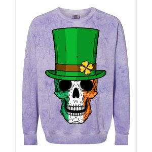 Cool St. Patricks Day Irish Skull Colorblast Crewneck Sweatshirt