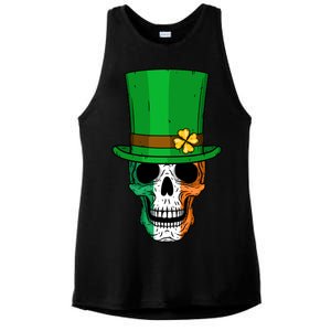 Cool St. Patricks Day Irish Skull Ladies PosiCharge Tri-Blend Wicking Tank