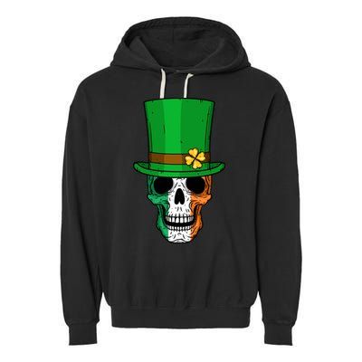 Cool St. Patricks Day Irish Skull Garment-Dyed Fleece Hoodie