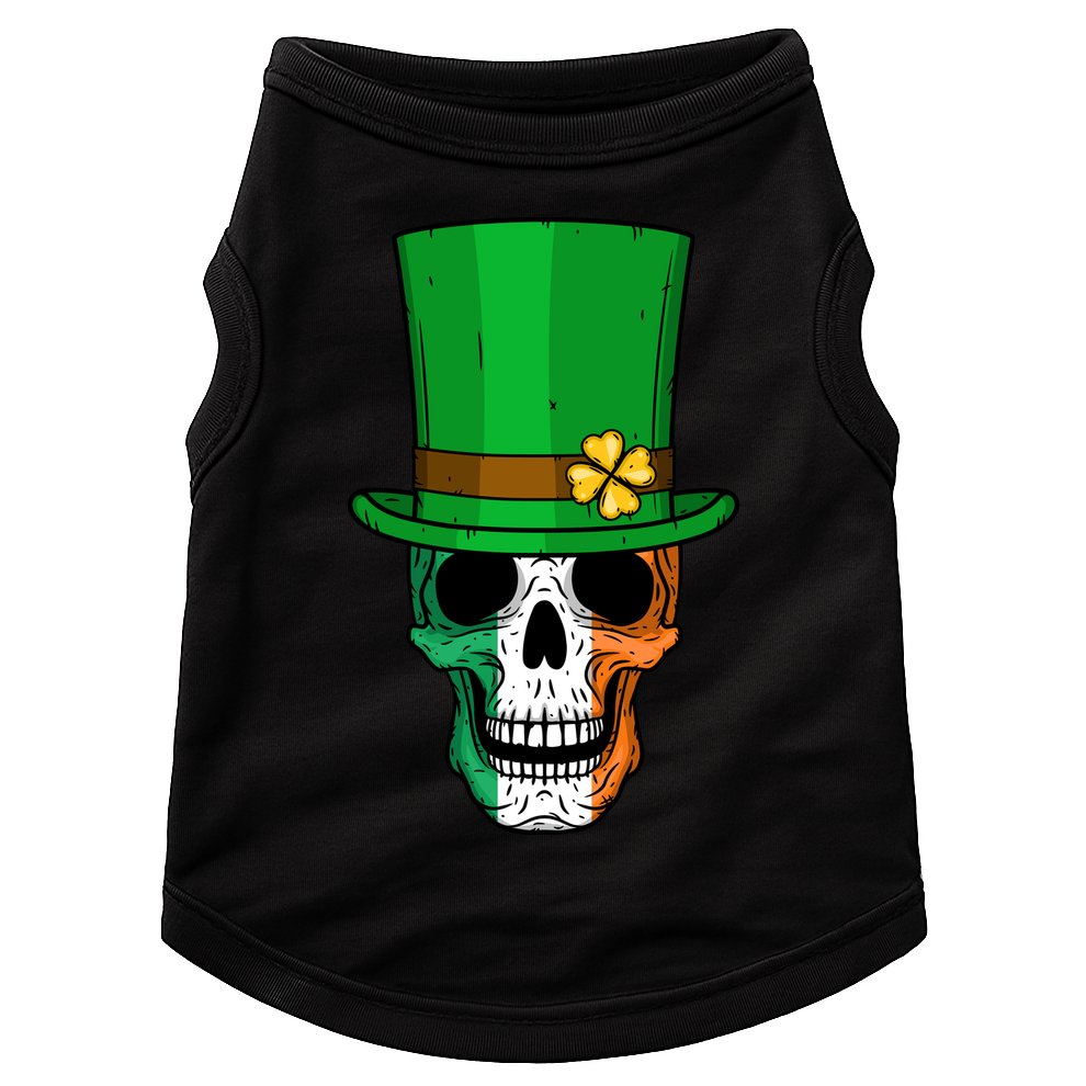Cool St. Patricks Day Irish Skull Doggie Tank