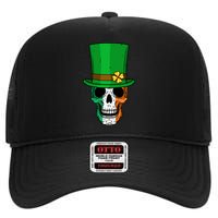 Cool St. Patricks Day Irish Skull High Crown Mesh Back Trucker Hat