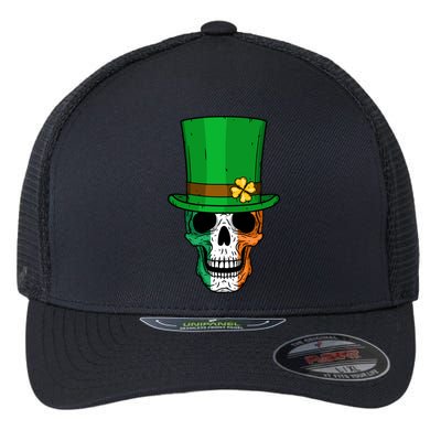 Cool St. Patricks Day Irish Skull Flexfit Unipanel Trucker Cap