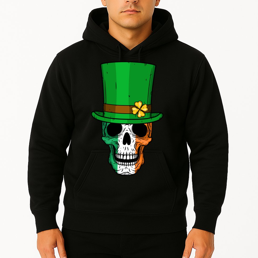 Cool St. Patricks Day Irish Skull Hoodie