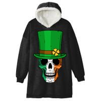 Cool St. Patricks Day Irish Skull Hooded Wearable Blanket