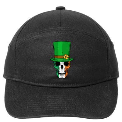 Cool St. Patricks Day Irish Skull 7-Panel Snapback Hat