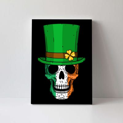 Cool St. Patricks Day Irish Skull Canvas