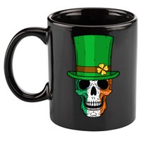 Cool St. Patricks Day Irish Skull 11oz C Handle Ceramic Mug