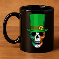 Cool St. Patricks Day Irish Skull 11oz C Handle Ceramic Mug