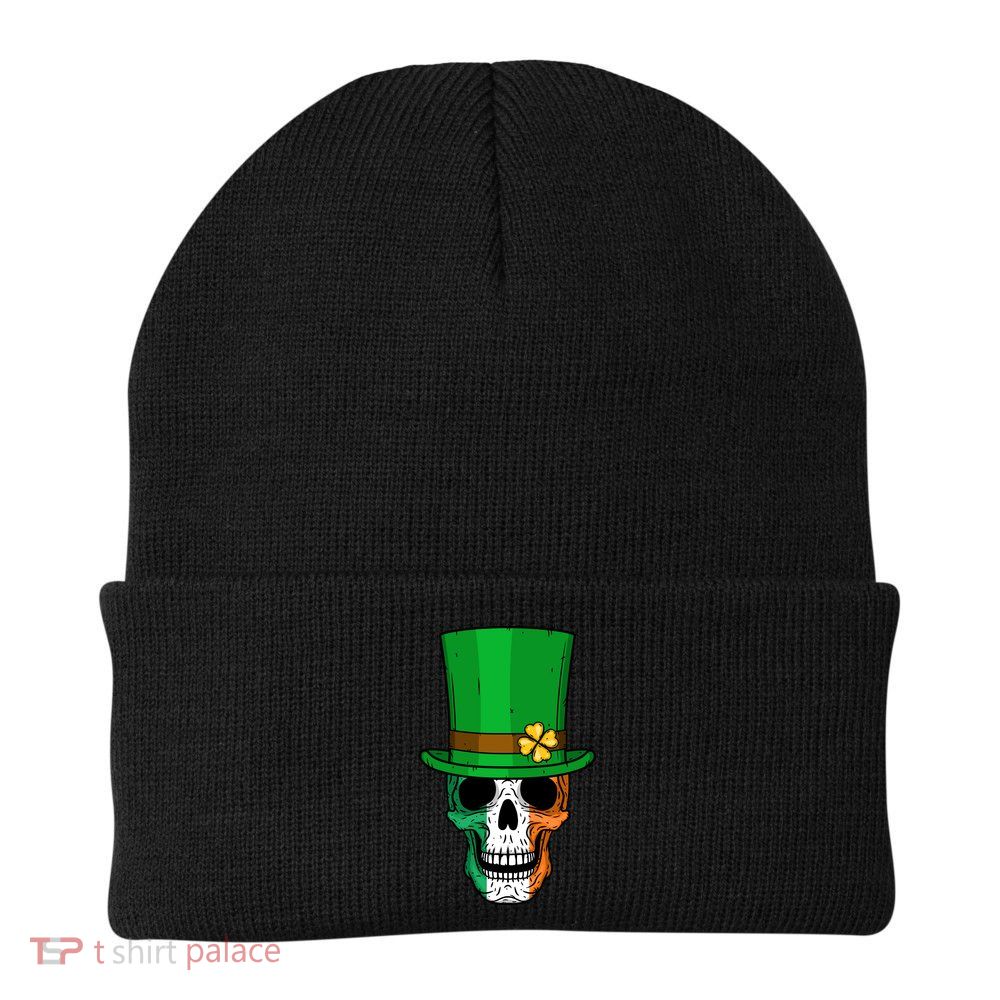 Cool St. Patricks Day Irish Skull Knit Cap Winter Beanie