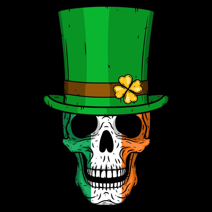 Cool St. Patricks Day Irish Skull Drawstring Bag