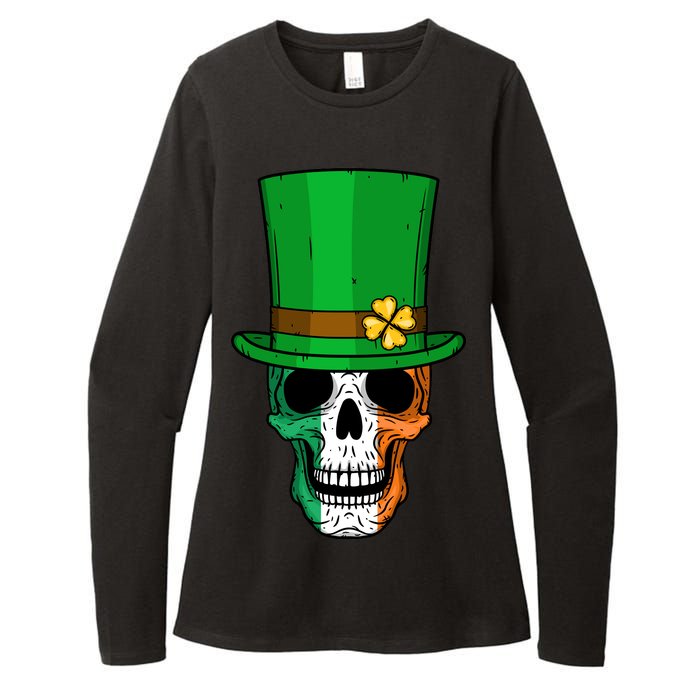 Cool St. Patricks Day Irish Skull Womens CVC Long Sleeve Shirt