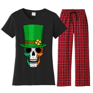 Cool St. Patricks Day Irish Skull Women's Flannel Pajama Set