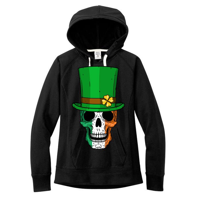 Cool St. Patricks Day Irish Skull Women's Fleece Hoodie