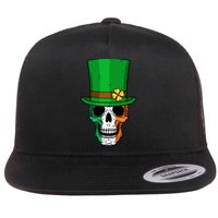 Cool St. Patricks Day Irish Skull Flat Bill Trucker Hat