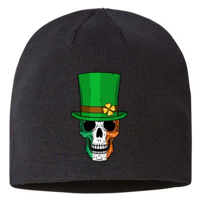 Cool St. Patricks Day Irish Skull Sustainable Beanie