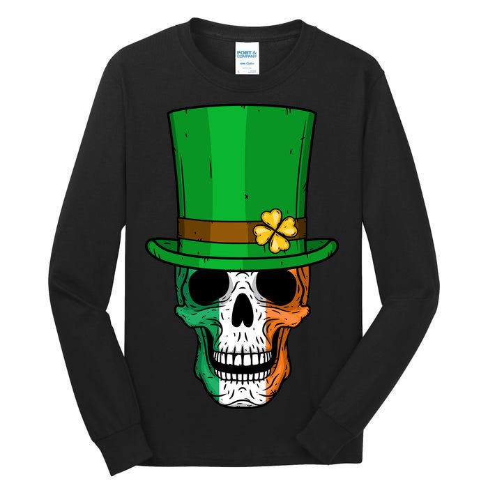 Cool St. Patricks Day Irish Skull Tall Long Sleeve T-Shirt