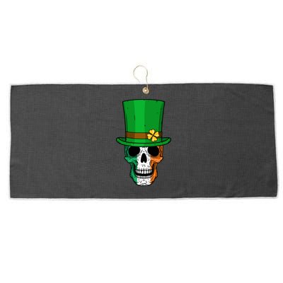 Cool St. Patricks Day Irish Skull Large Microfiber Waffle Golf Towel