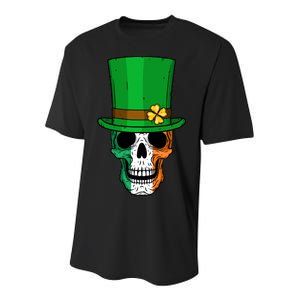 Cool St. Patricks Day Irish Skull Youth Performance Sprint T-Shirt