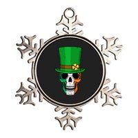 Cool St. Patricks Day Irish Skull Metallic Star Ornament