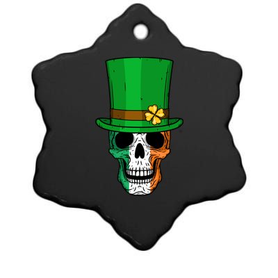 Cool St. Patricks Day Irish Skull Ceramic Star Ornament