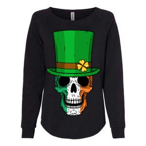 Cool St. Patricks Day Irish Skull Womens California Wash Sweatshirt