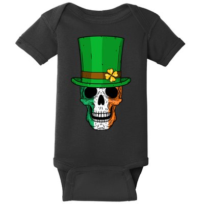 Cool St. Patricks Day Irish Skull Baby Bodysuit