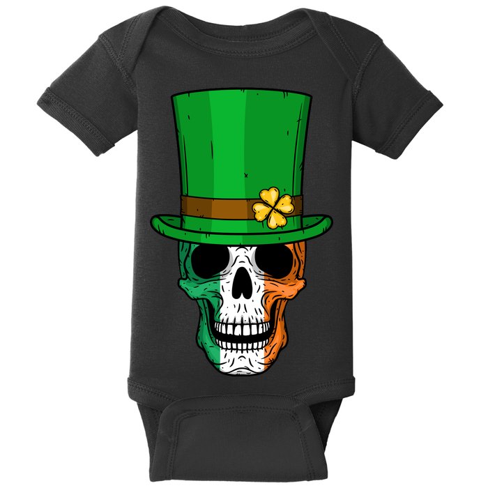 Cool St. Patricks Day Irish Skull Baby Bodysuit