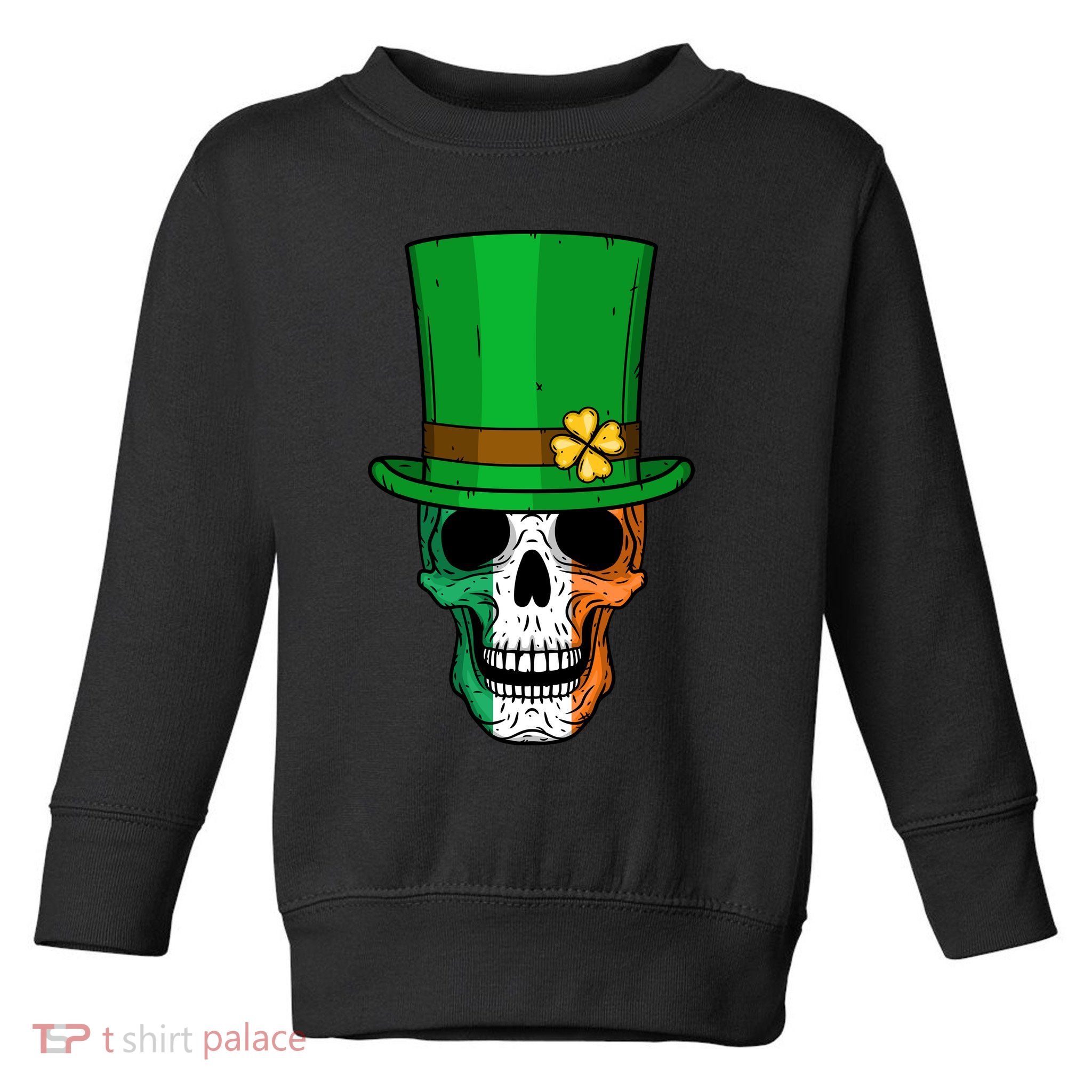 Cool St. Patricks Day Irish Skull Toddler Sweatshirt