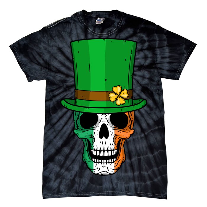 Cool St. Patricks Day Irish Skull Tie-Dye T-Shirt