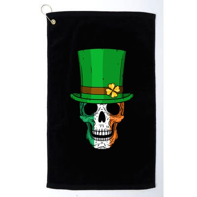 Cool St. Patricks Day Irish Skull Platinum Collection Golf Towel