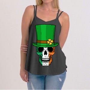 Cool St. Patricks Day Irish Skull Women's Strappy Tank